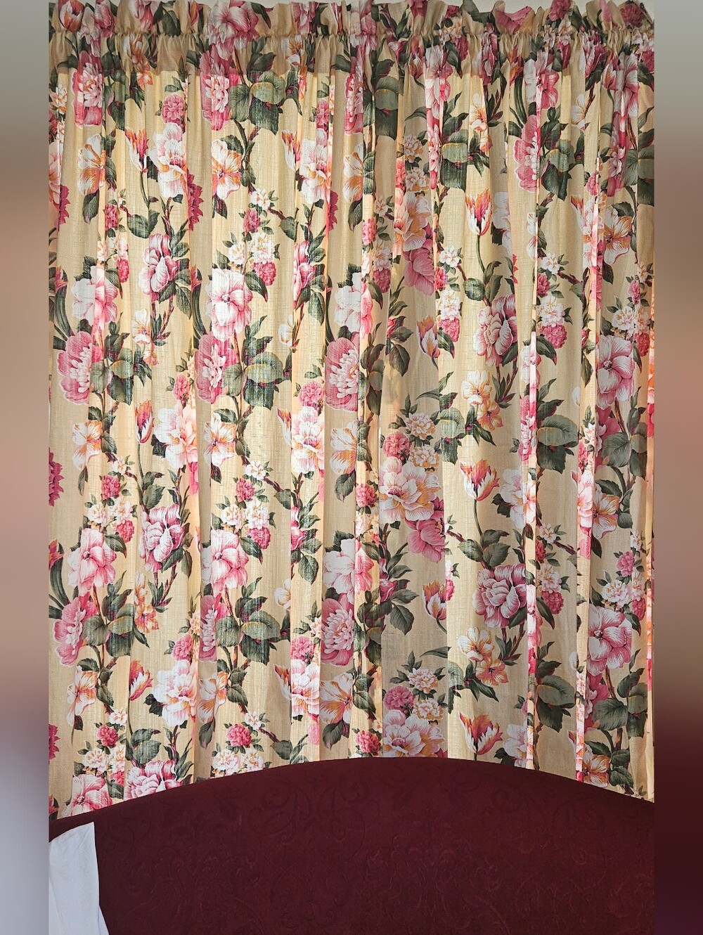 American Living Floral Curtain Panel in Yellow and Pink